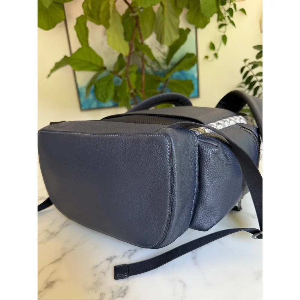 Coach Sprint Backpack In Signature Jacquard & Leather Midnight Navy Blue CE523